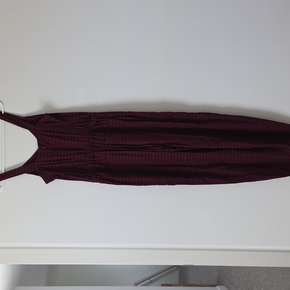 Madewell Burgundy Plaid Jumpsuit - Picture 6 of 6